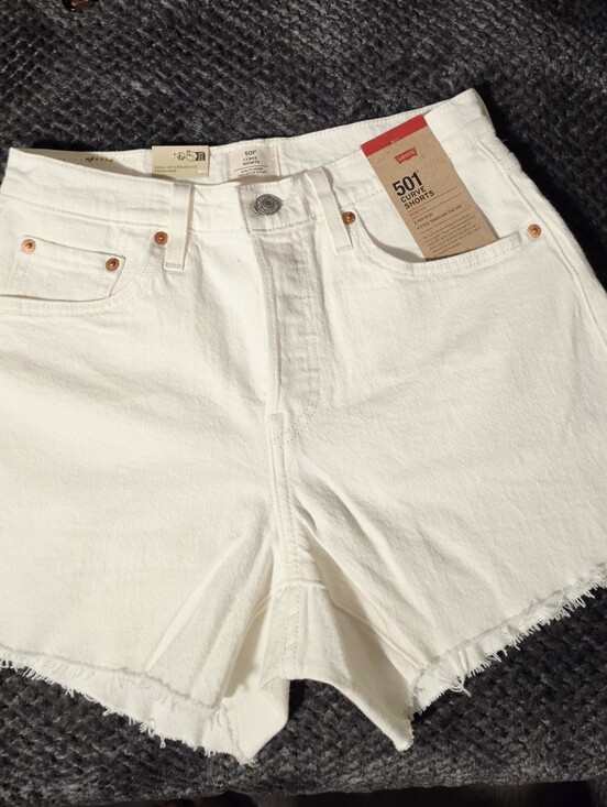 Levi's Pants - Levi's White 501 Cutoff Denim Shorts